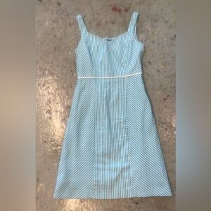 Brooks Brothers Light Blue and White Striped Midi Dress